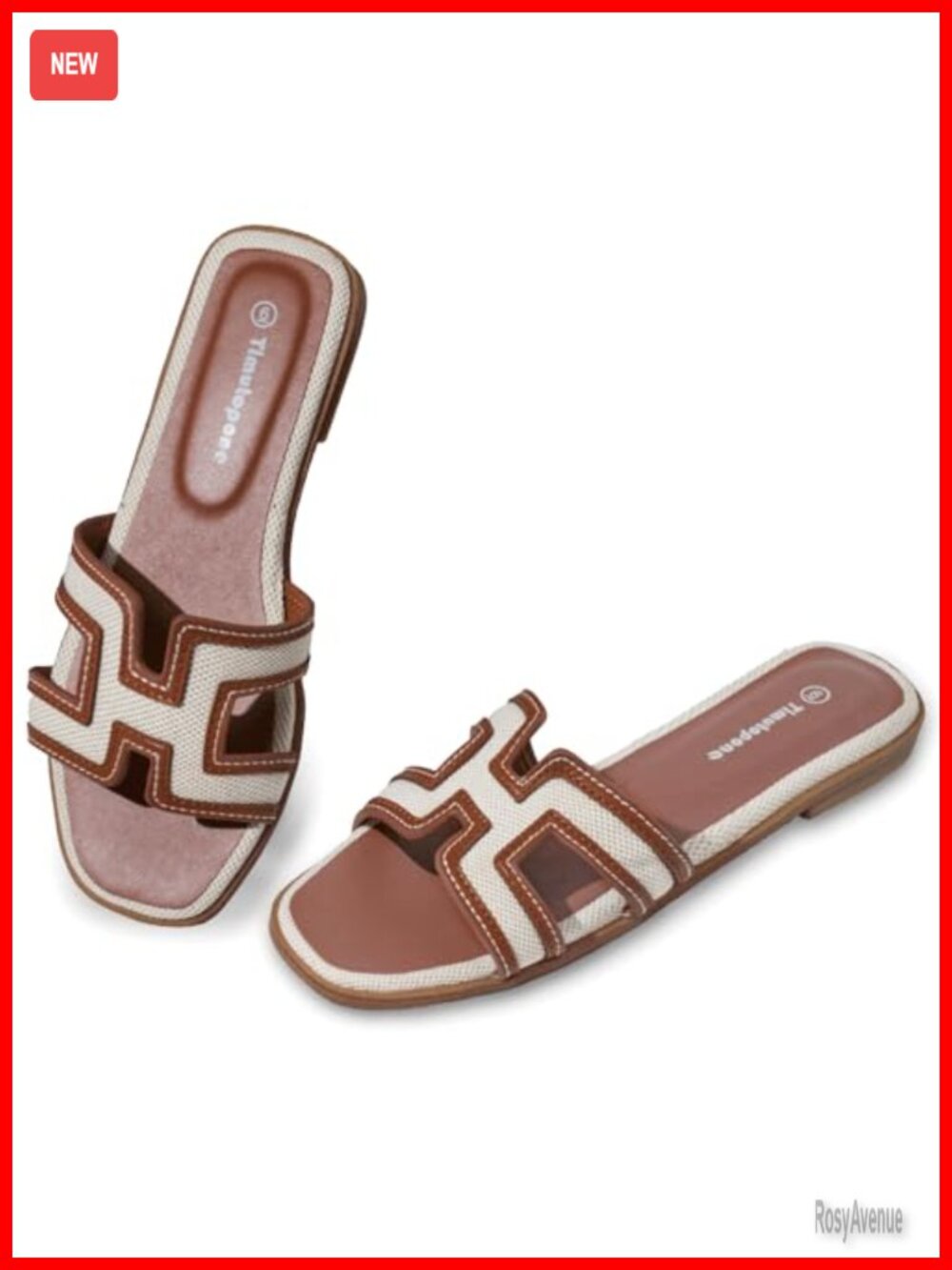 Women's PU Leather Slip-On Slide Sandals Square Toe TPR Platform